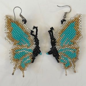 Hand beaded Butterfly 🦋 Earrings